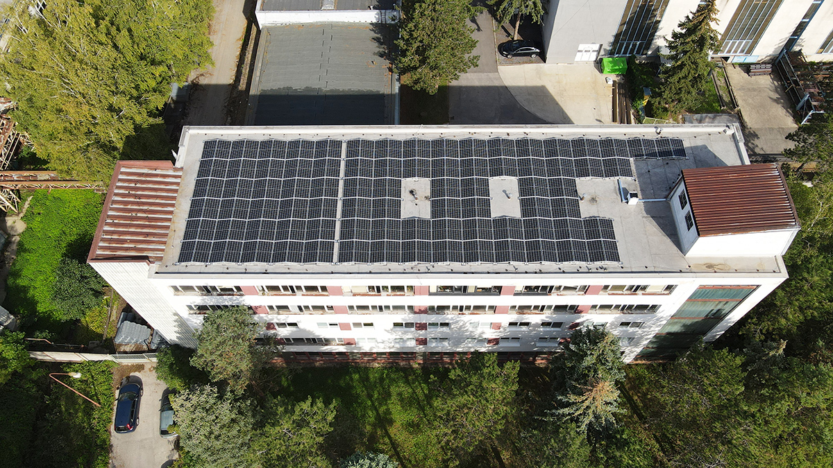 Strešná fotovoltická inštalácia LZE GABION CENTER, green energy slovakia